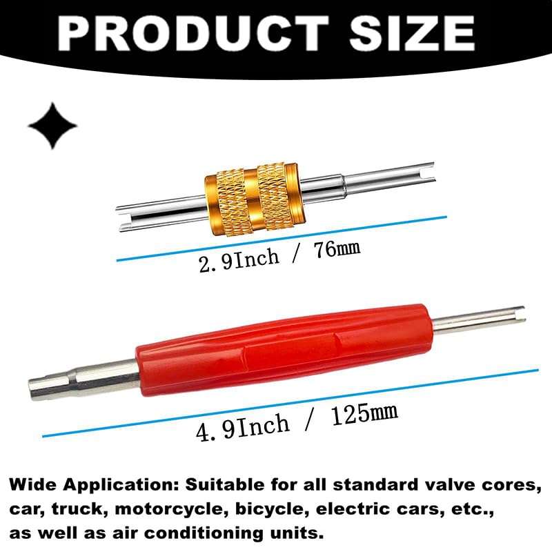 VOTNMIC Valve Stem Removal Tool Kit,A/C R134A R1234YF Valve Core Remover and Installer Tool Set,Schrader Valve Stem Core Remover Tool, Air Conditioning Line Repair Tools for HVAC R22 R32 R410A Systerm - Image 2